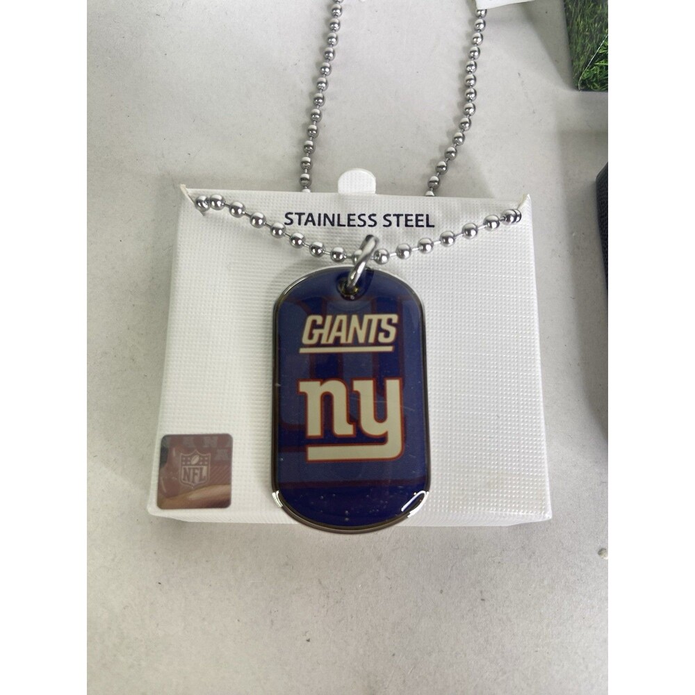New York Giants Dog Tag Necklace Stainless Steel NFL Licensed with Gift Box